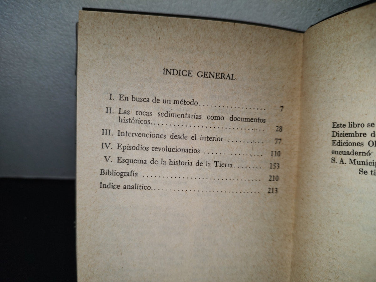 196- Geología. Introducción A La Historia De La Tierra. H. H. Read. Fondo De Cultura Económica, 1975