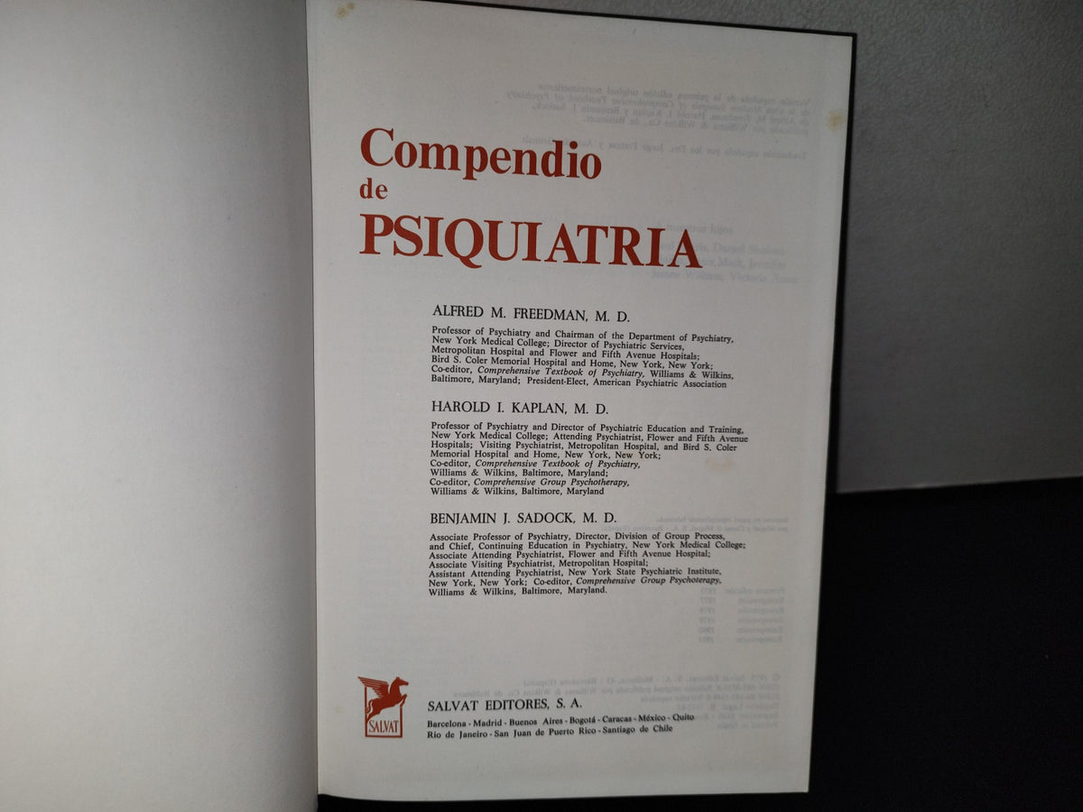 77- Compendio De Psiquiatría - Alfred M. Freedman, Harold I. Kaplan - Salvat Editores S.A. - 1981