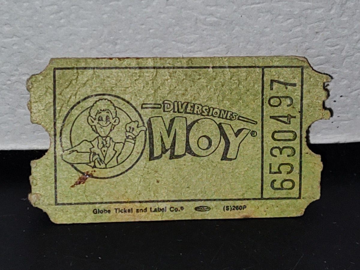 A10C1-2- Boleto De Extinto Salón Recreativo Arcade Mexicano: ”Diversiones Moy” - 90's