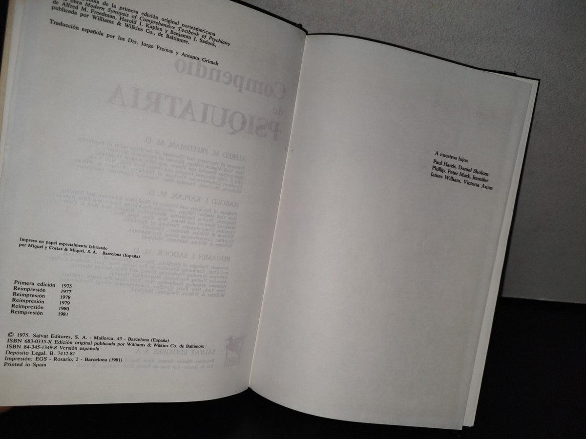 77- Compendio De Psiquiatría - Alfred M. Freedman, Harold I. Kaplan - Salvat Editores S.A. - 1981