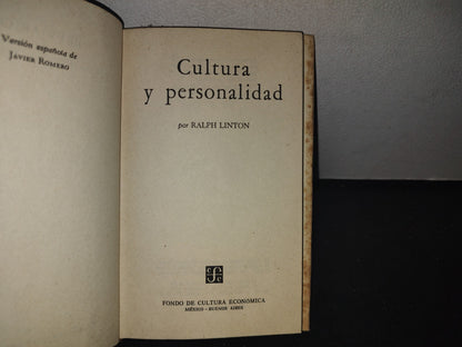 66- Cultura Y Personalidad - Ralph Linton. Breviarios - Fondo De Cultura Económica, 1965