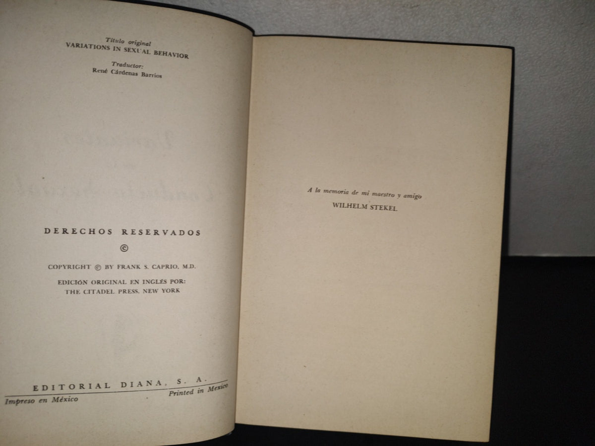 96- Variantes En La Conducta Sexual - Dr. Frank S. Caprio - Primera Edición 1967