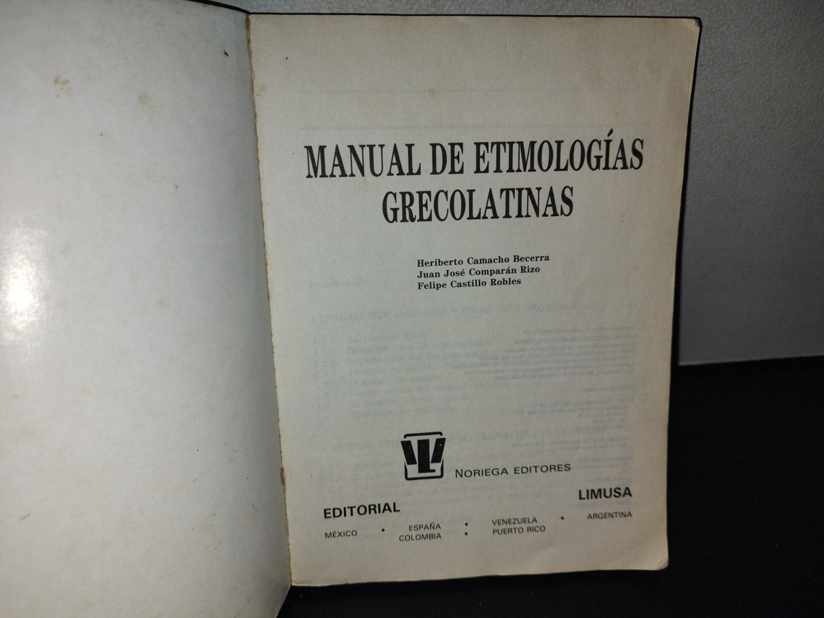 209- Manual De Etimologías Grecolatinas - Noriega / Limusa