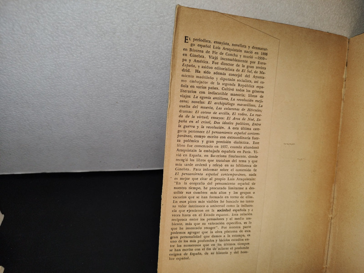 87-2- El Pensamiento Español Contemporáneo - Luis Araquistain - 1962
