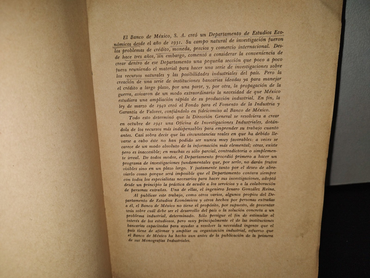 118- Minería Y Riqueza Minera De México. Jenaro González Reina. Monografías Del Banco De México 1944