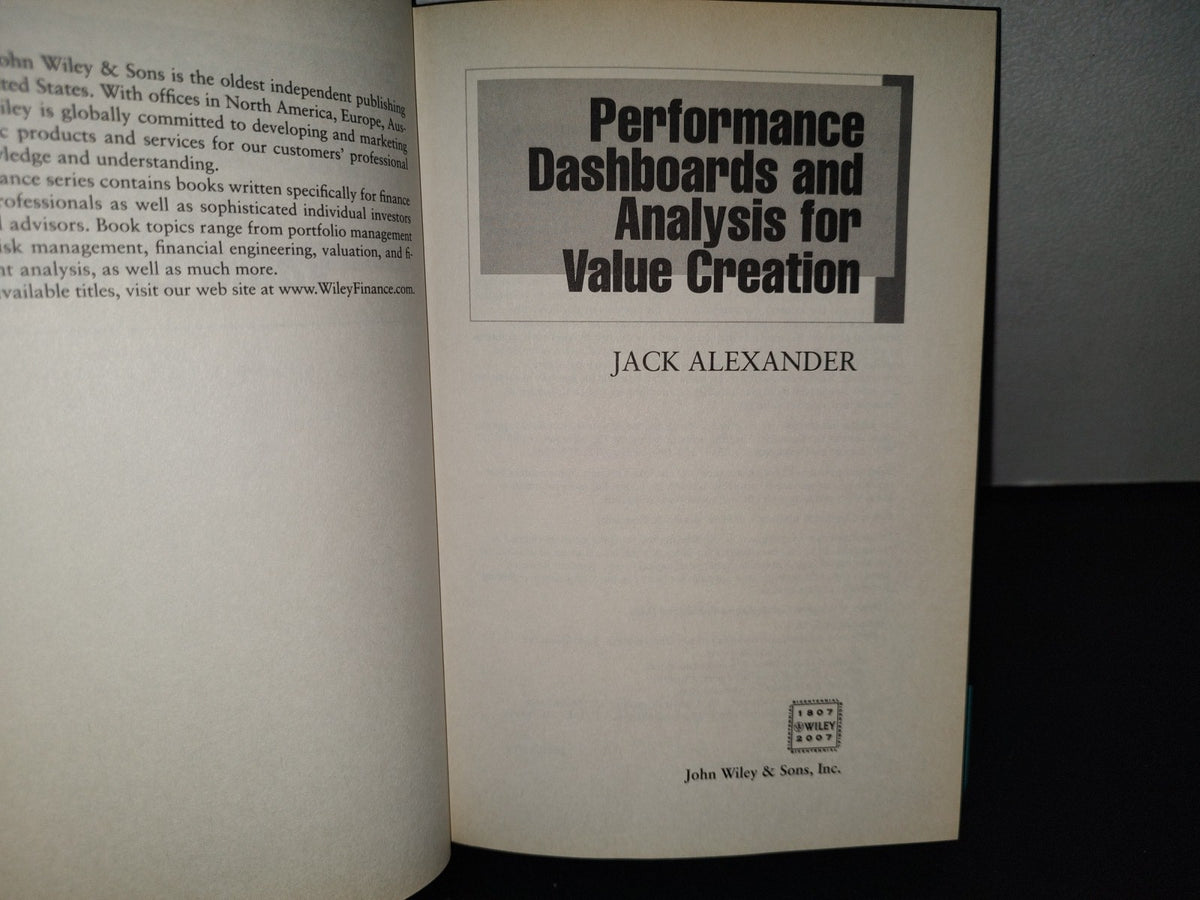 158- Performance Dashboards And Analysis For Value Creation - Jack Alexander