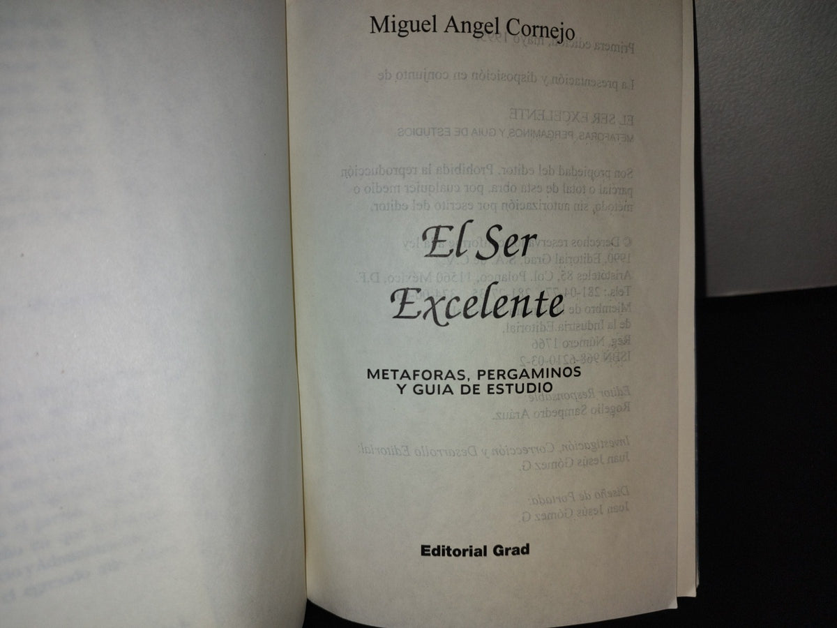 114- El Ser Excelente. Metáforas, Pergaminos Y Guías De Estudio - Miguel Ángel Cornejo