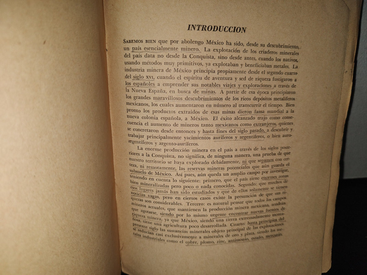 118- Minería Y Riqueza Minera De México. Jenaro González Reina. Monografías Del Banco De México 1944