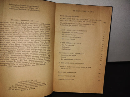 128- Alemán. Der Mythos Von Sisyphos - Albert Camus - 1959