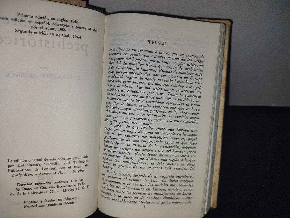 66- El Hombre Prehistórico - A. Houghton Brodrick. Fondo De Cultura Económica, Breviarios - 1964