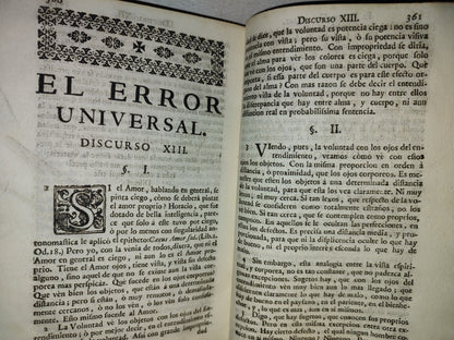 59- Theatro Crítico Universal O Discursos Varios. Tomo Sexto, Fray Benito Gerónimo - 1751