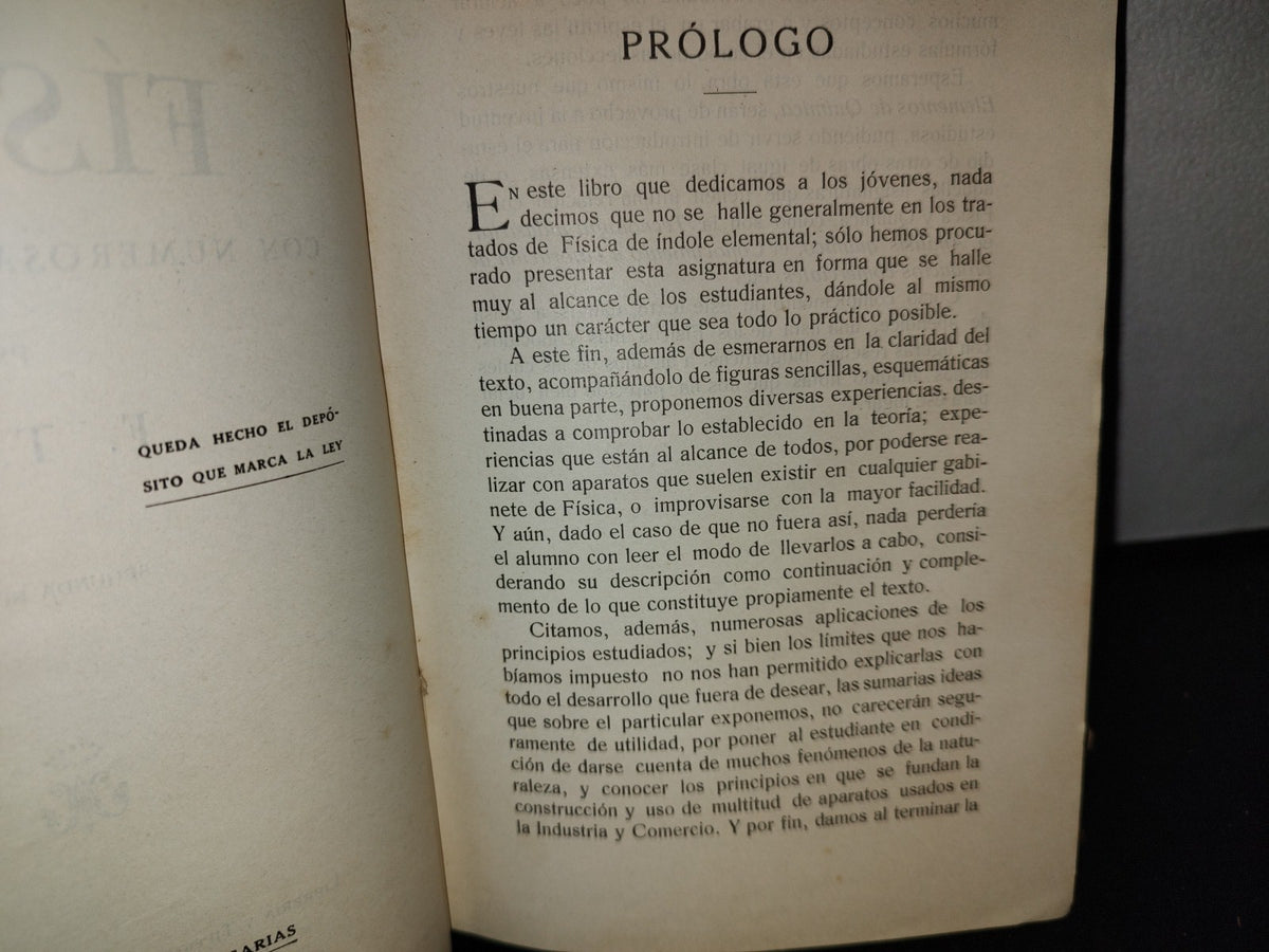 63- Elementos De Física Con Numerosas Aplicaciones - Por F. T. D. - 1920