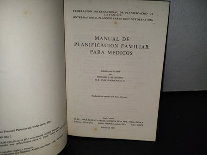 93- Manual De Planificación Familiar Para Médicos - Publicaciones Médicas Del Ippf - 1981
