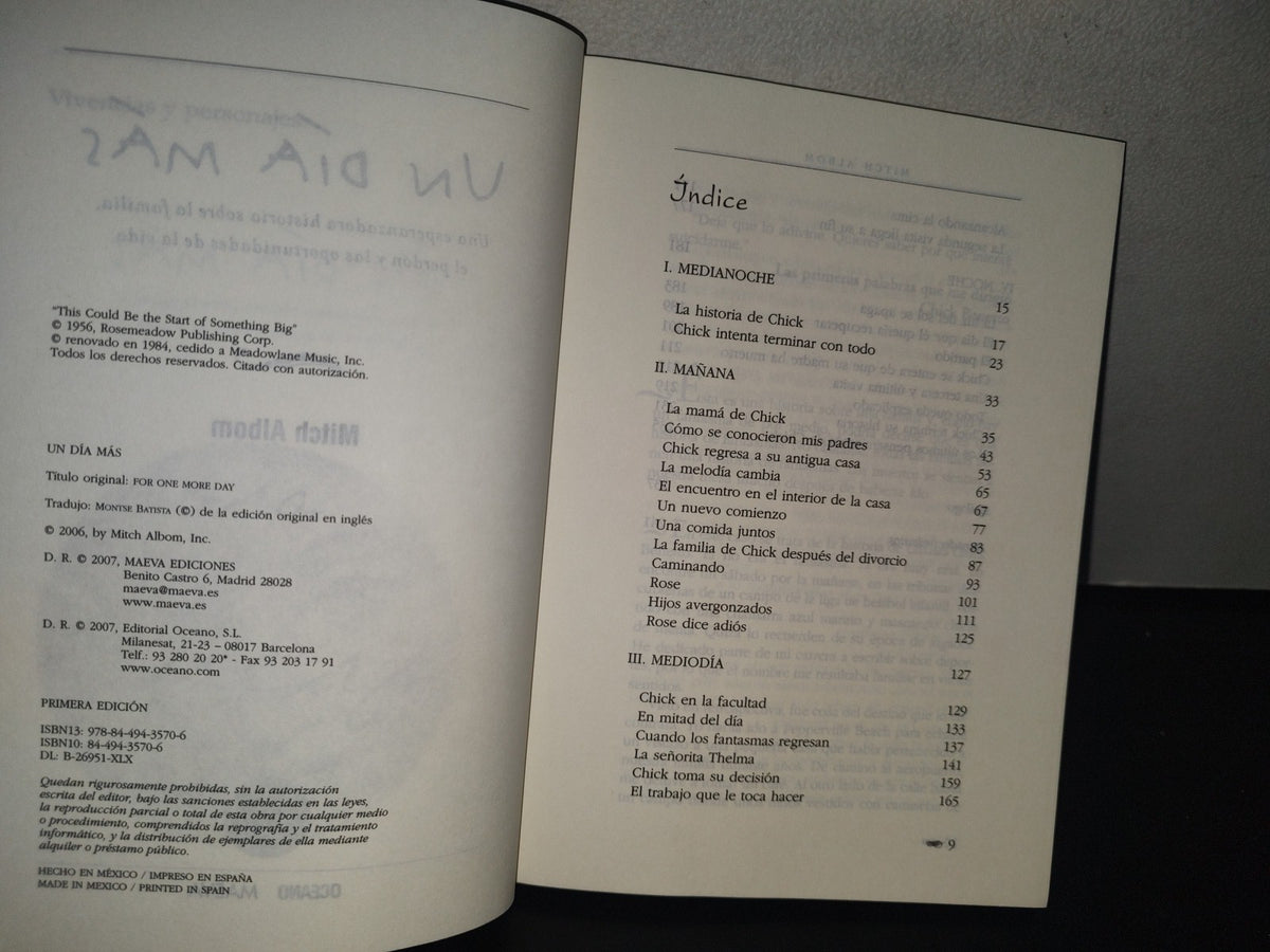 85- Mitch Albom - Un Día Más - Primera Edición 2007