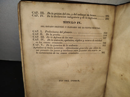 60- Febrero Mejicano. La Librería De Jueces, Abogados Y Escribanos. Eugenio De Tapia. Tomo VII - Imprenta De Galvan Á Cargo De Mariano Arévalo, Calle De Cadena N. 2. - Méjico: 1835