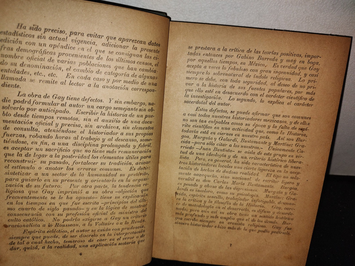 63- Historia De Oaxaca - José Antonio Gay. Tomo Primero - Edición Del Departamento De Educación Pública Del Gobierno Del Estado. Talleres Tipográficos Del Gobierno. Oaxaca, 1933