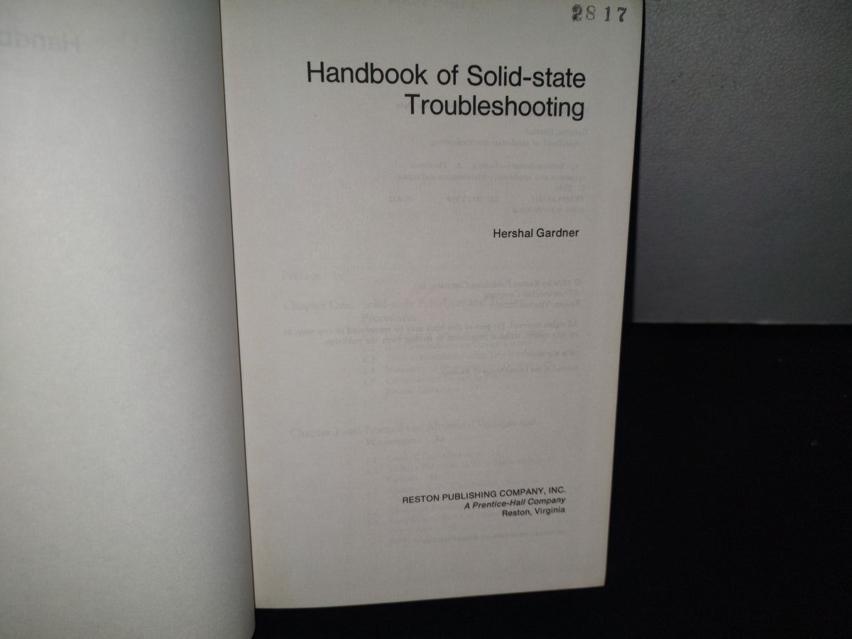 85- Handbook Of Solid-State Troubleshooting - Hershal Gardner. Reston Publishing Company - 1976