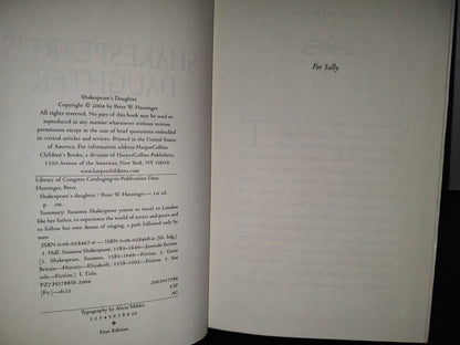196- Shakespeare'S Daughter - Peter W. Hassinger. Laura Geringer Books - First Edition 2004