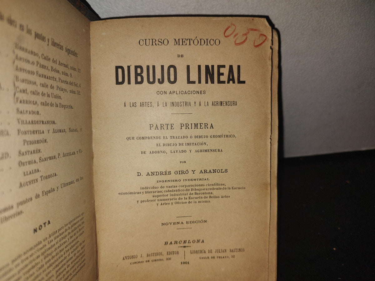 64- Curso Metódico De Dibujo Lineal. Parte Primera - Andrés Giró Y Aranols - 1901