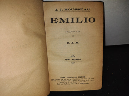 59- Emilio - J. J. Rousseau - Tomo Primero - Casa Editorial Maucci, 1900'S