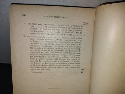 65- Resumen Histórico-Crítico De La Literatura Española - Ángel Salcedo Y Ruiz - 1910