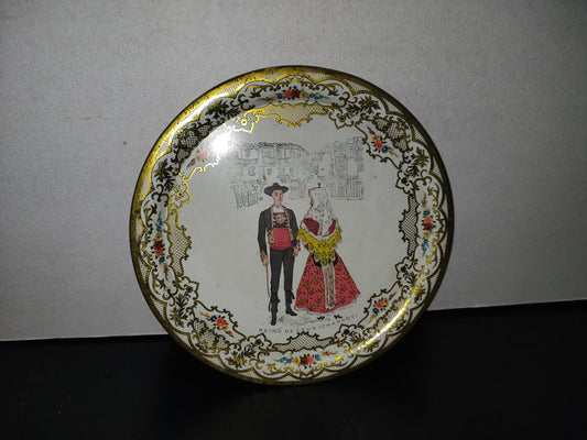 A3- Charola Española Vintage De Lámina. Reino De León (Charros). Decoración De Trajes Típicos - 70'S