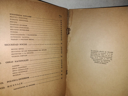 78- V Informe Que Rinde Al H. Congreso De La Unión El Presidente Adolfo López Mateos - 1963
