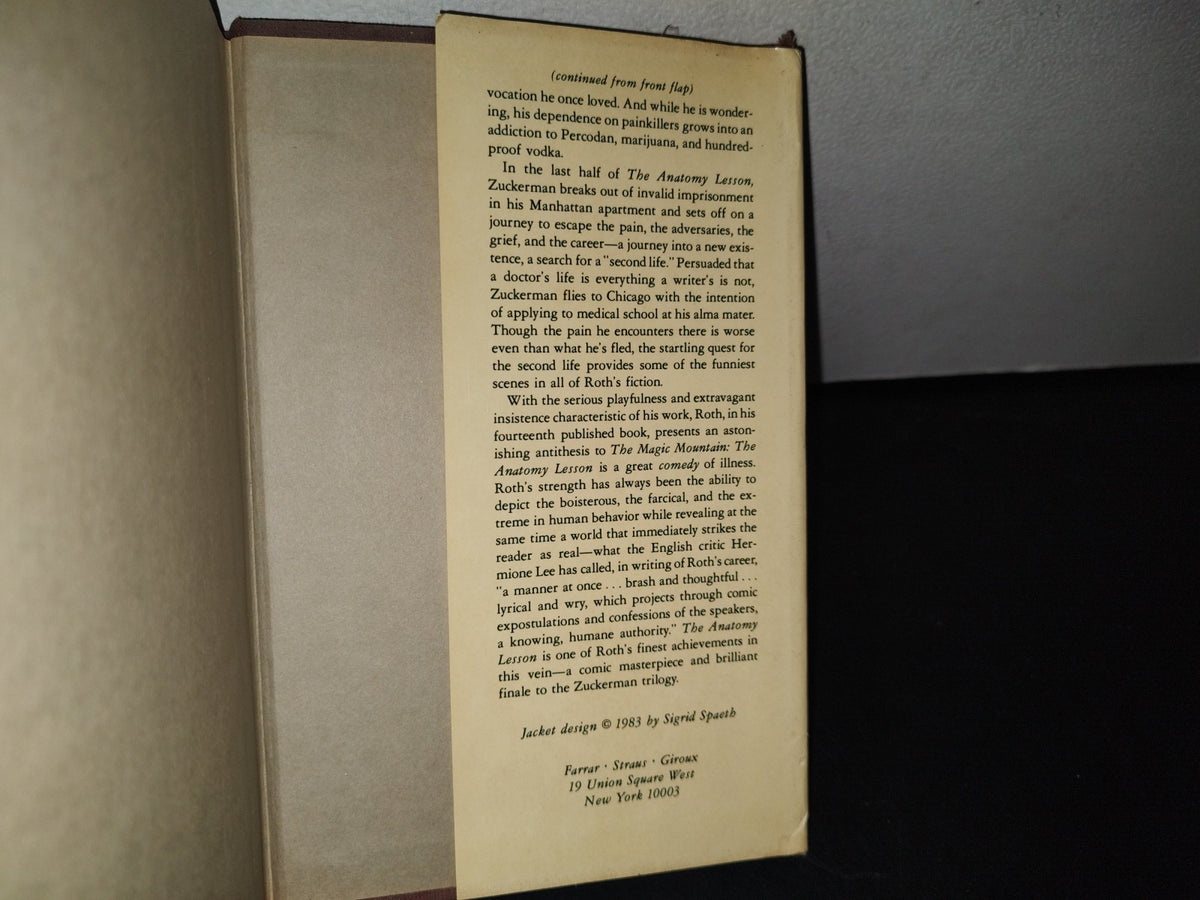 87-2- The Anatomy Lesson - Philip Roth - First Printing, 1983