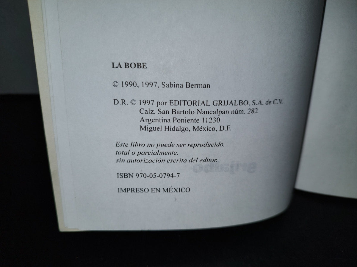 57- La Bobe - Sabina Berman - Grijalbo 1997