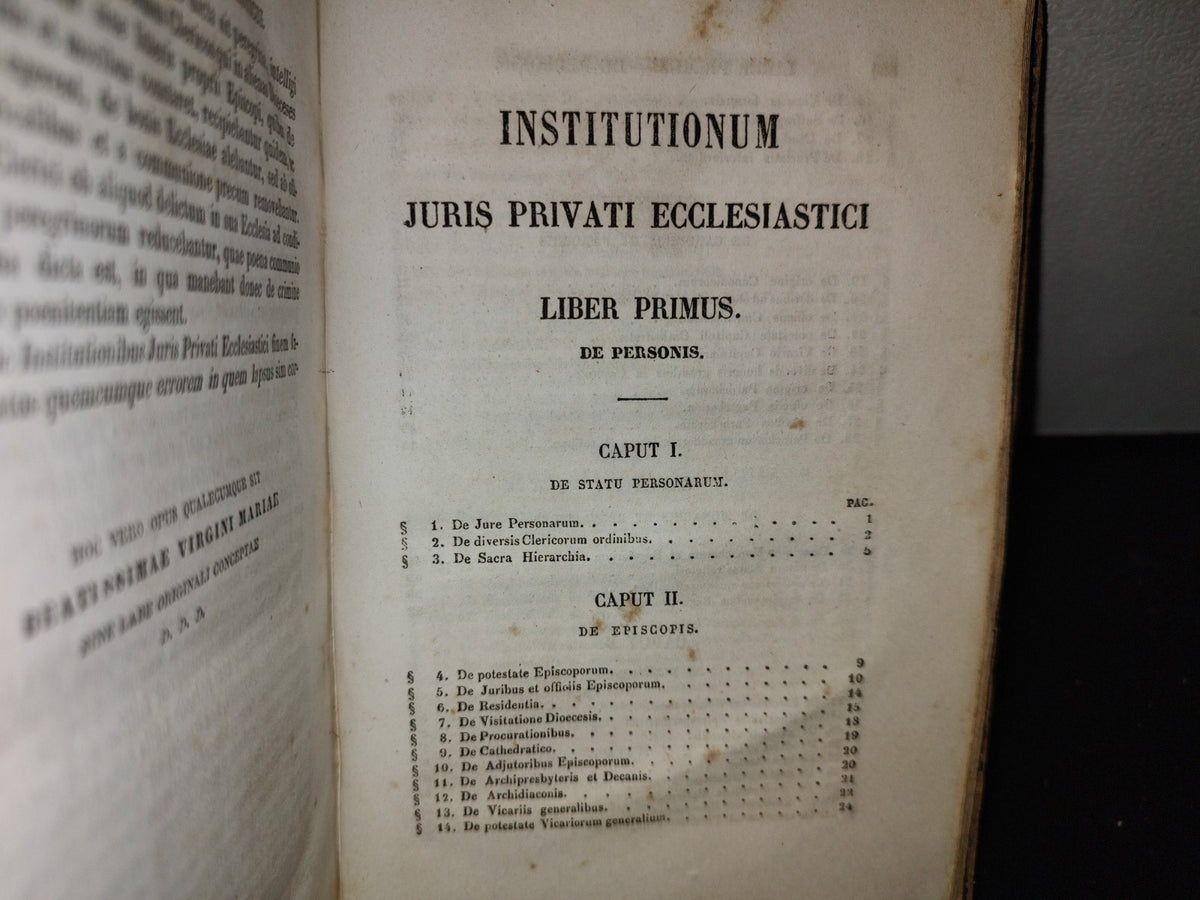 63- Latín. Institutiones Juris Privati. Ecclesiastici Libri III - Joannis Cardinalis Soglia - 1870'S