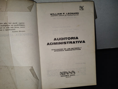 87-2- Auditoría Administrativa - William P. Leonard - 1984
