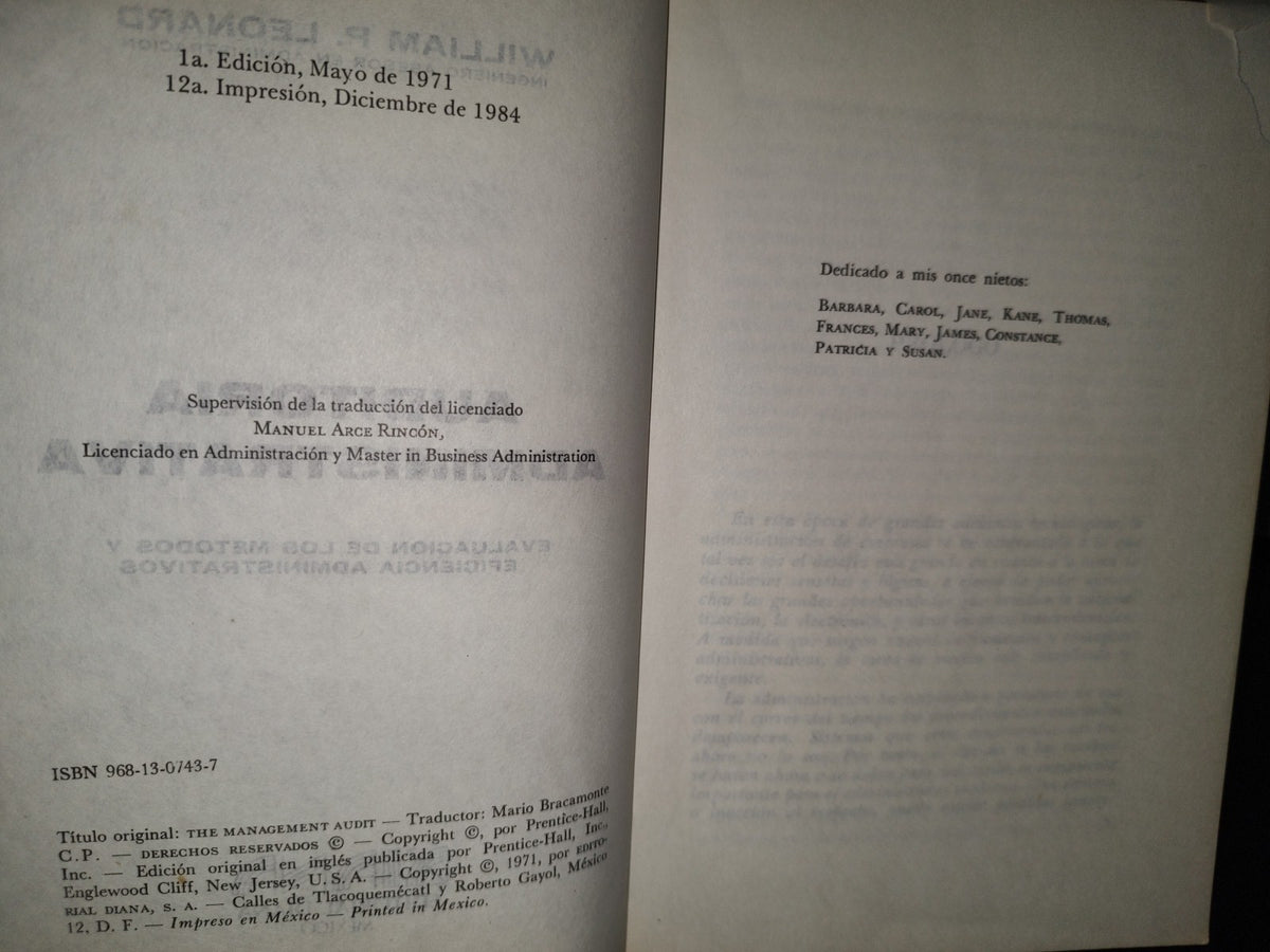 87-2- Auditoría Administrativa - William P. Leonard - 1984
