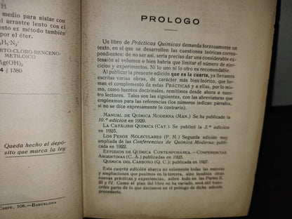 63- Prácticas Químicas Para Cátedras Y Laboratorios - Eduardo Vitoria - 1930