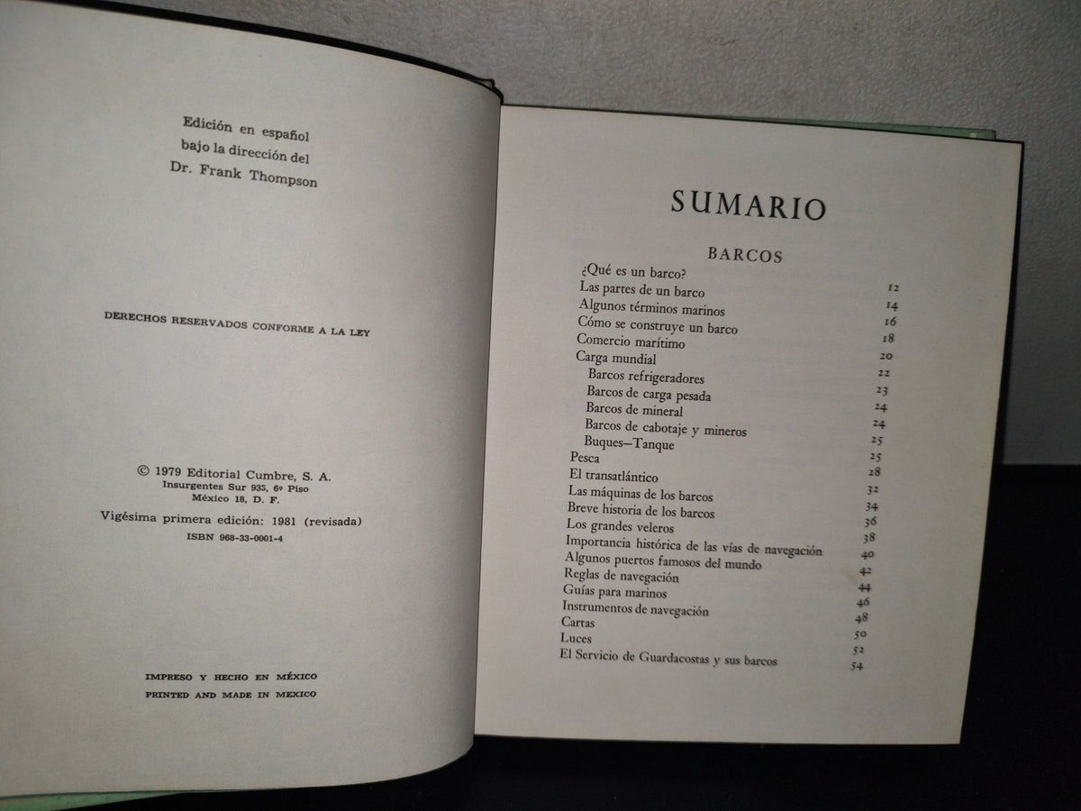 145- Mis Primeros Conocimientos. Barcos Submarinos, El Canal De Panamá - Editorial Cumbre 1981
