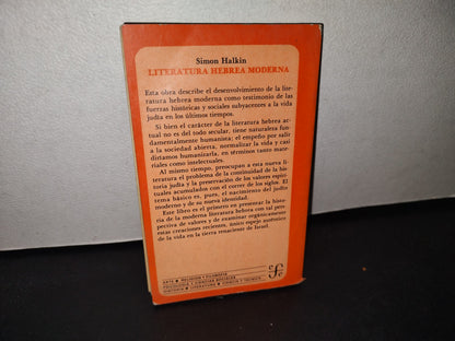 173- Literatura Hebrea Moderna - Simon Halkin - - Fondo De Cultura Económica, México, 1981