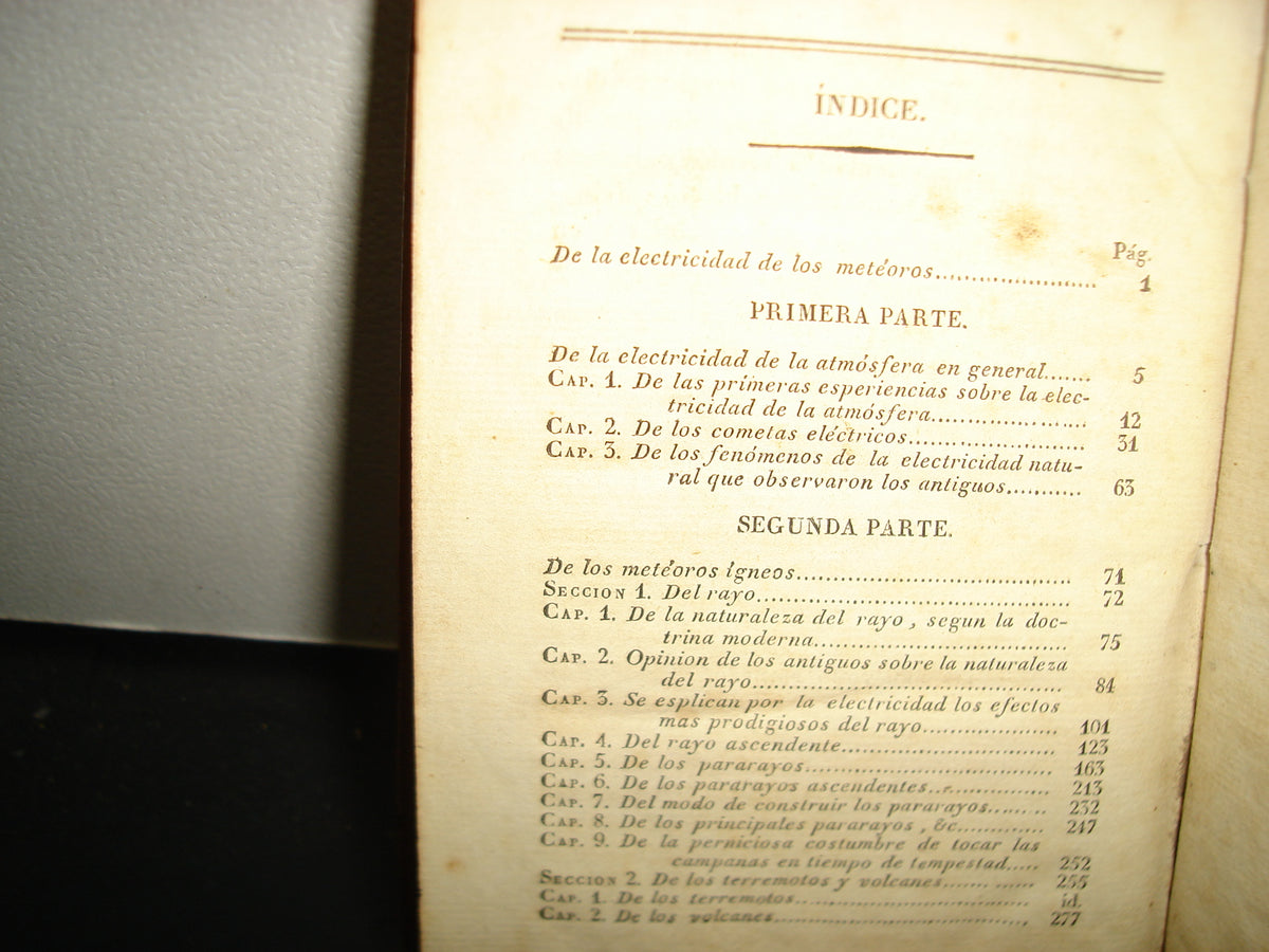 161- De La Electricidad De Los Meteoros. Tomo Primero - Abate Bertholon - Valencia: Oficina De José Ferrer De Orga. 1830