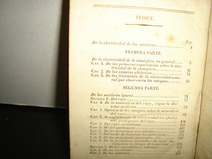 161- De La Electricidad De Los Meteoros. Tomo Primero - Abate Bertholon - Valencia: Oficina De José Ferrer De Orga. 1830