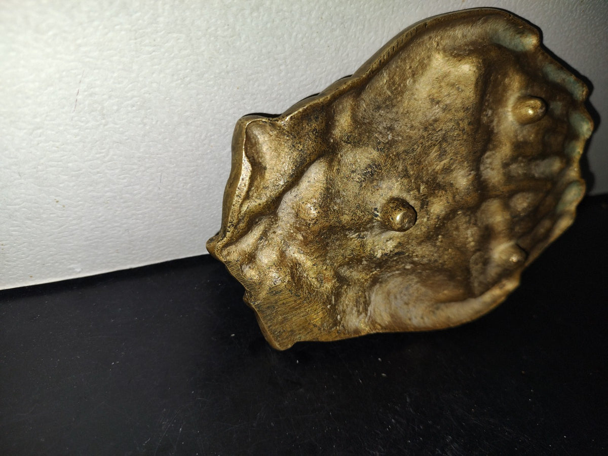 A5- Pieza De Bronce: Jabonera Grande Representación De Manos Juntas Y Uvas - 60'S - 70'S