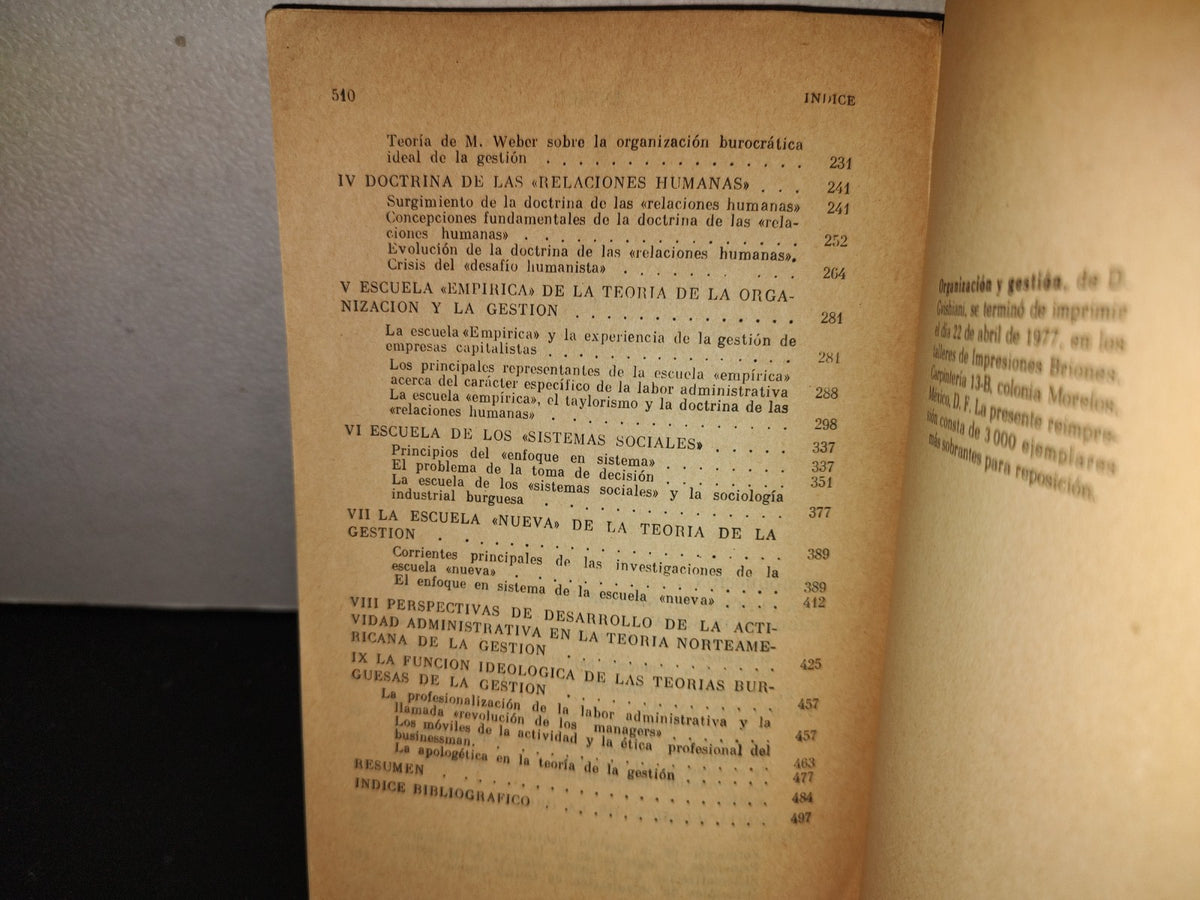 209- Organización Y Gestión - D. Gvishiani - Ediciones De Cultura Popular, 1977