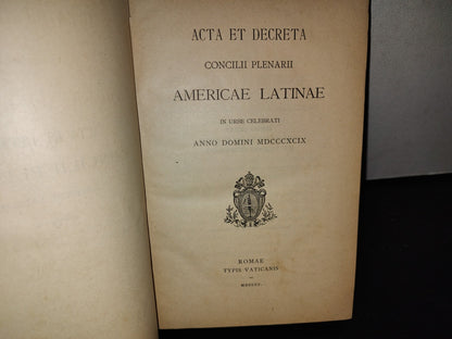 63- Latín. Acta Et Decreta Concilii Plenari Americae Latinae - 1900