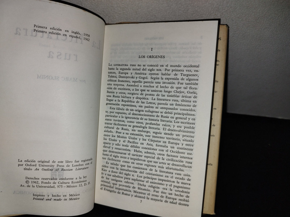 66- La Literatura Rusa - Marc Slonim - Breviarios. Fondo De Cultura Económica, Primera Edición En Español, 1962