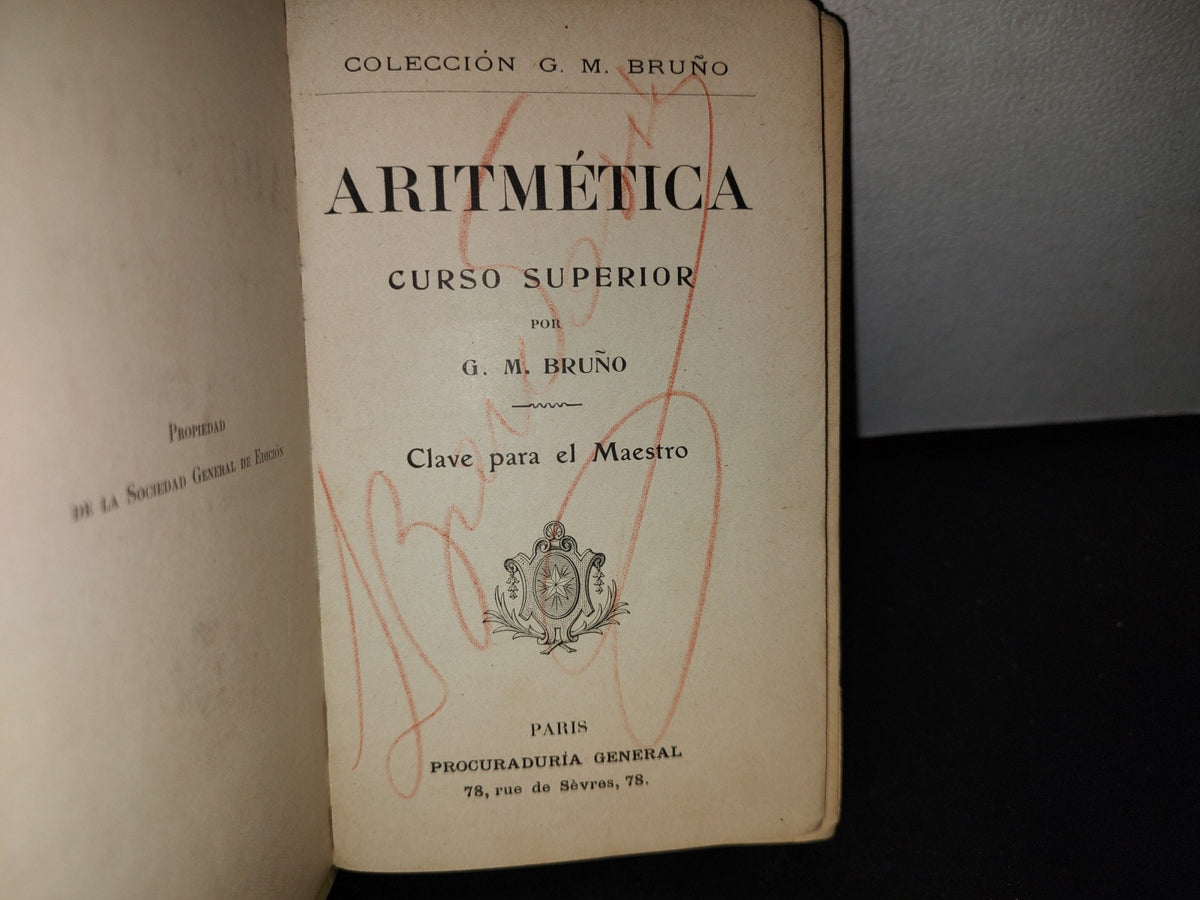 63- Aritmética. Curso Superior - G. M. Bruño 1898