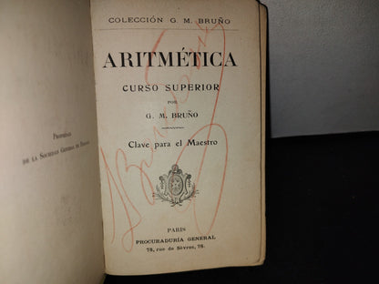 63- Aritmética. Curso Superior - G. M. Bruño 1898