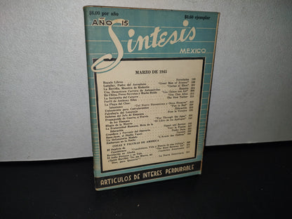 188- Revista Síntesis. Artículos De Interés Perdurable. Año 15, Marzo De 1945