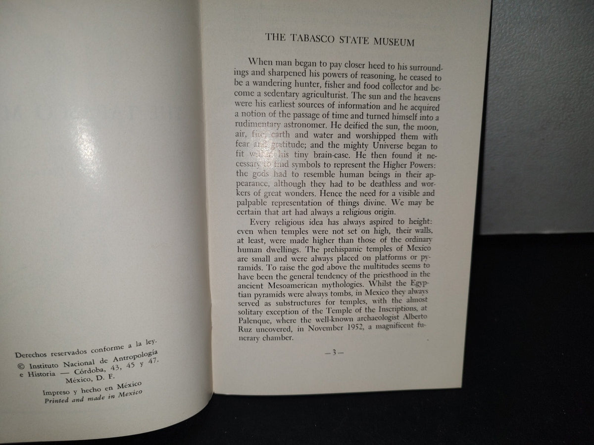 75- Guía Oficial Del Museo De Tabasco. The Tabasco Museum - I.N.H.A. - Carlos Pellicer - 1961