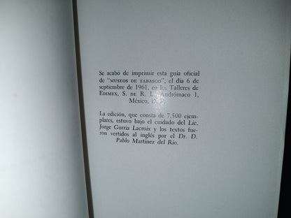 75- Guía Oficial Del Museo De Tabasco. The Tabasco Museum - I.N.H.A. - Carlos Pellicer - 1961