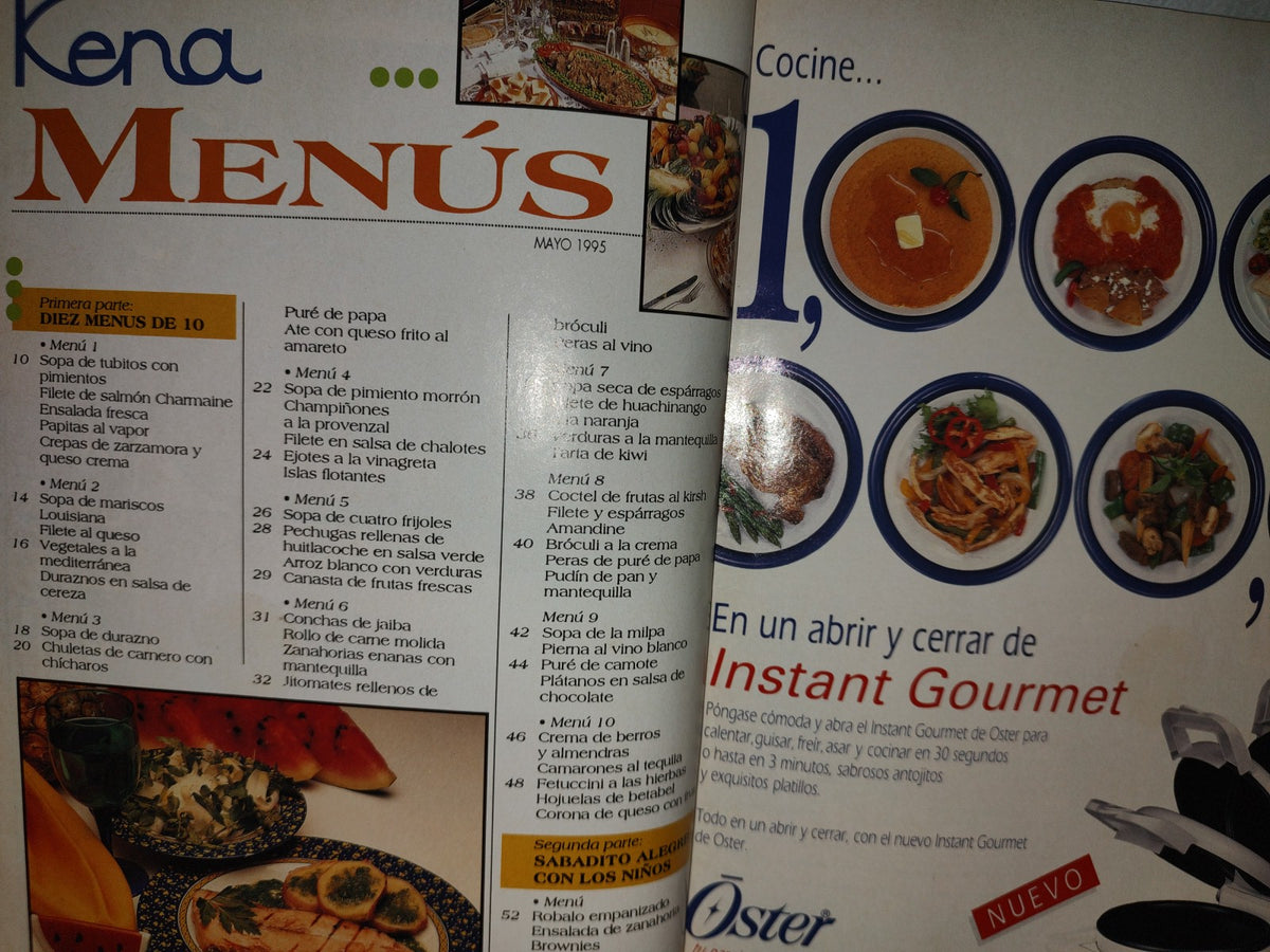 68- Revista Kena. Menús - Mayo 1995