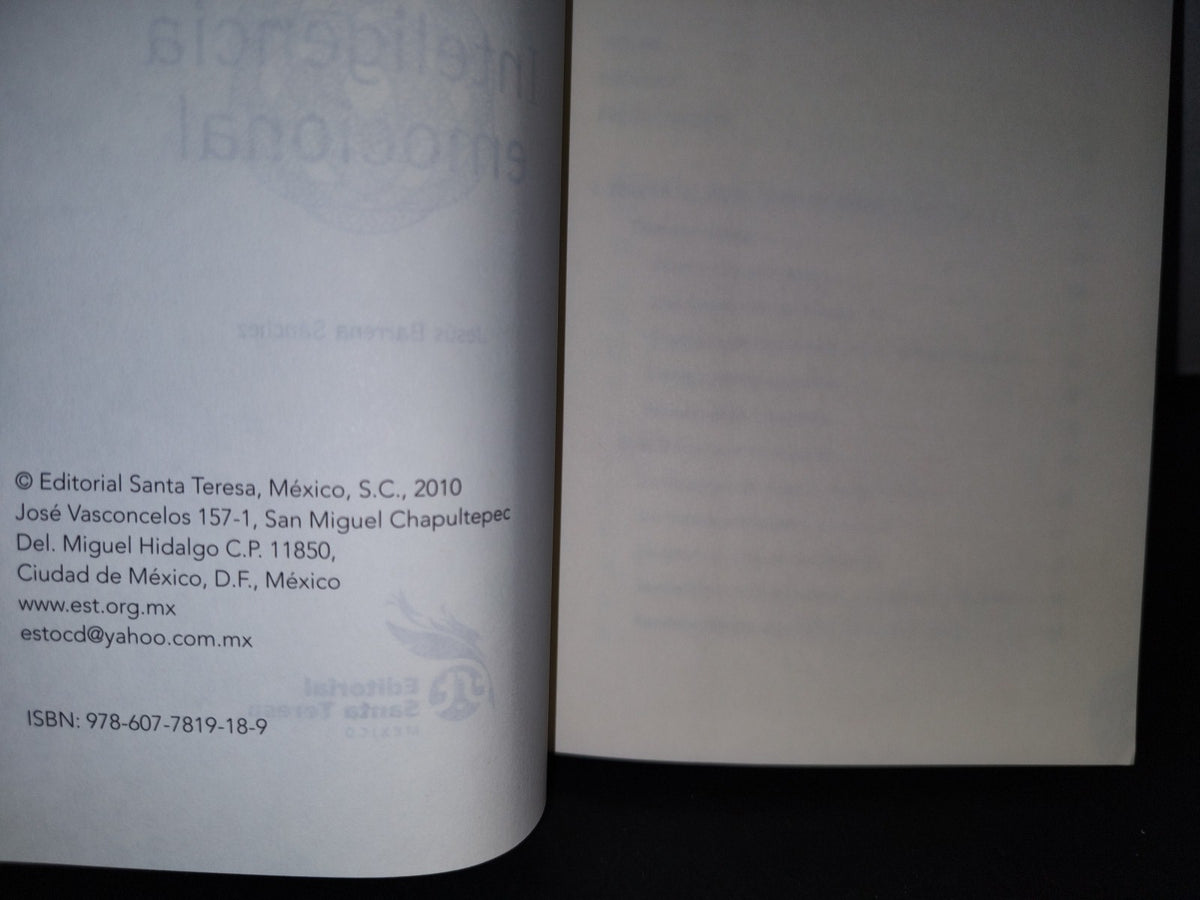 78- Inteligencia Emocional - Teresa De Jesús - Editorial Santa Teresa, México, 2010