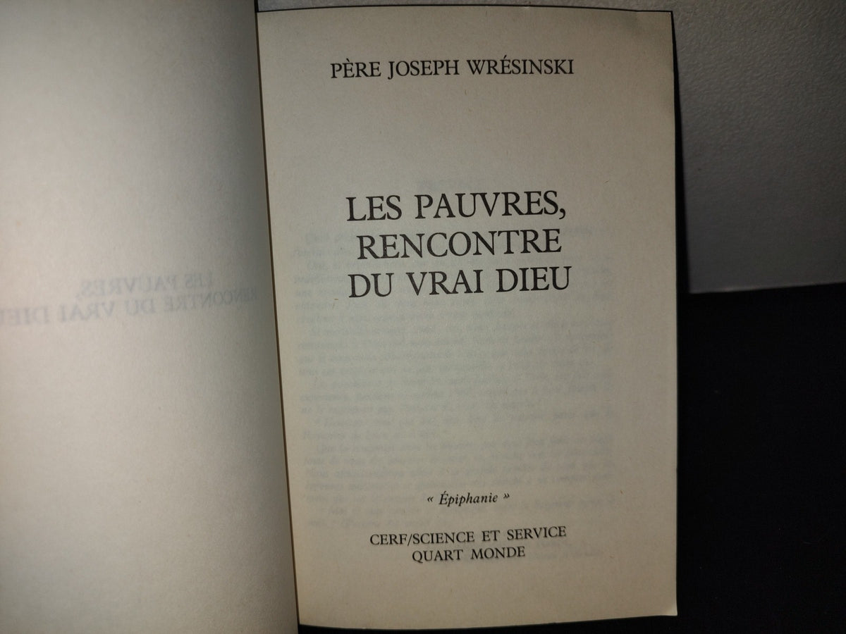 209- Les Pauvres, Rencontre Du Vrai Dieu - Pere Joseph Wrésinski