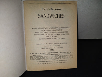188- Colección Buen Apetito. 230 Deliciosos Sandwiches - Organización Editorial Novaro - 1973